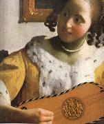 Detail of  Woman is playing Guitar Jan Vermeer